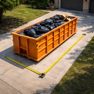 measuring driveway space for 20 yard dumpster in Abilene Texas