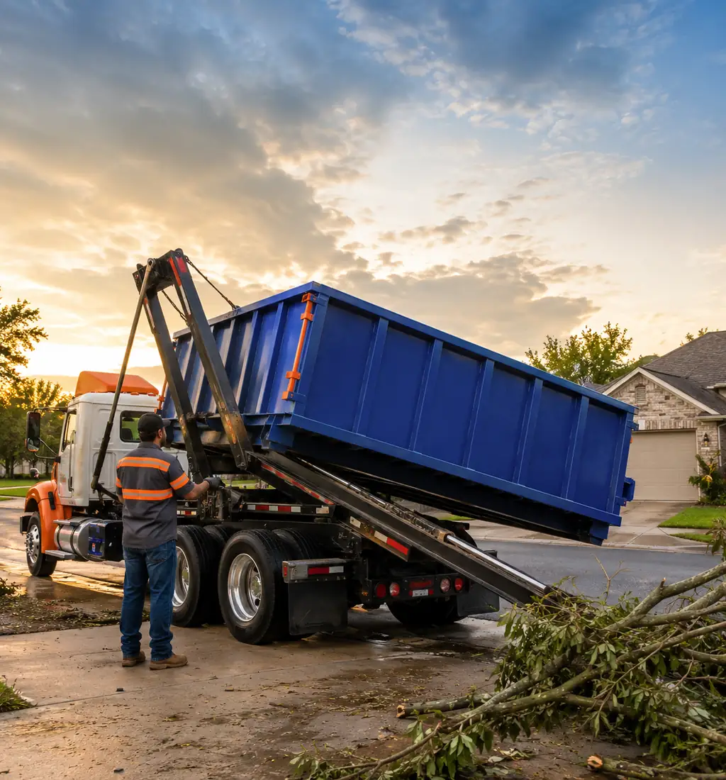 Storm Cleanup Dumpster Rental in Abilene 6 How Fast Can You Get a Dumpster After a Storm in Abilene
