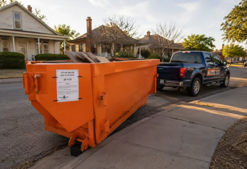 Dumpster Permit Abilene, TX 3 street-placement-right-of-way of dumpster in Abilene